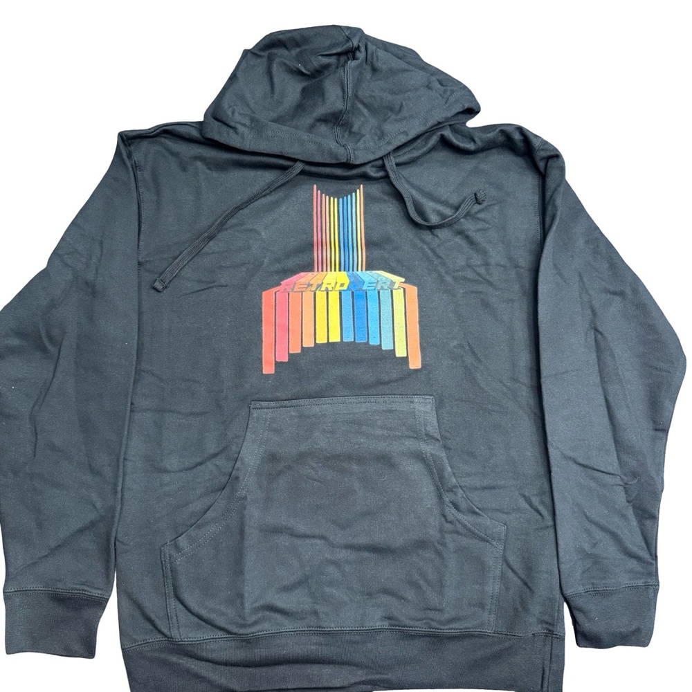 RETROVERT Spectrum Hoodie Black M Graphic Streetwear Sold Out Rare Sweatshirt